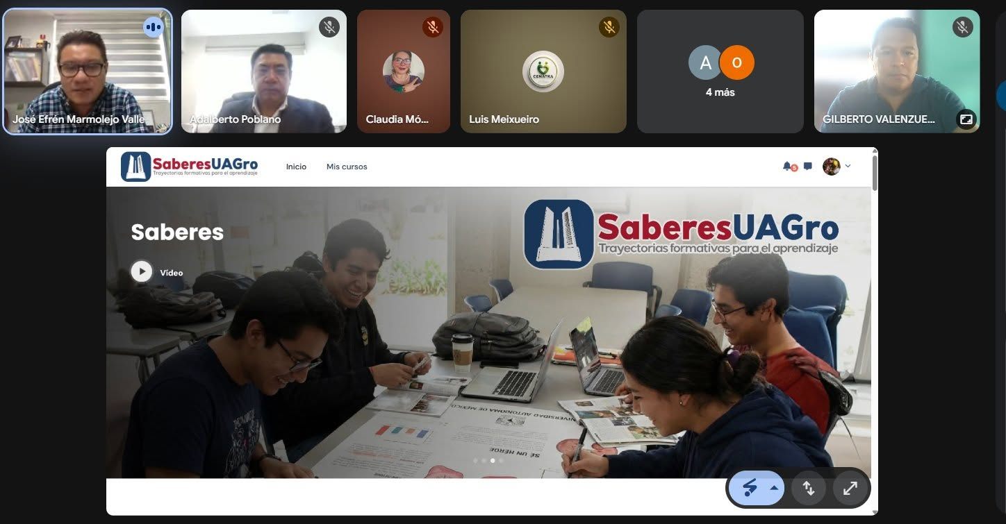 Reunión virtual con plataforma Saberes UAGro para formación