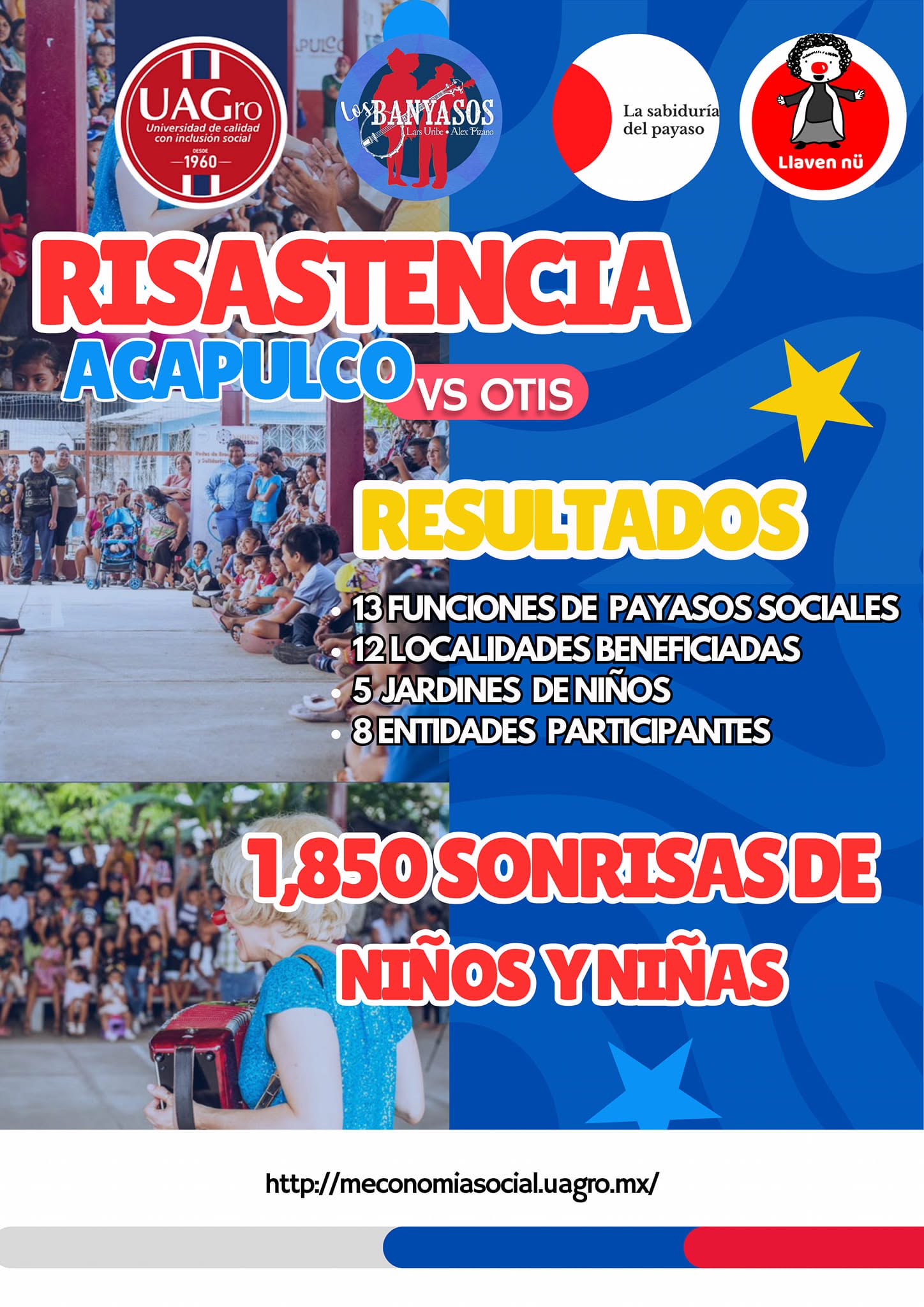 Chiflip en actividad de clown social